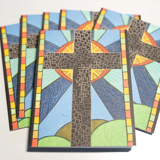 Helen's Stained Glass Cross Notecards