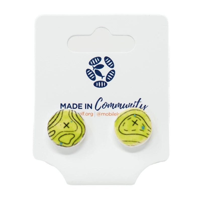 Topographic Ceramic Earrings