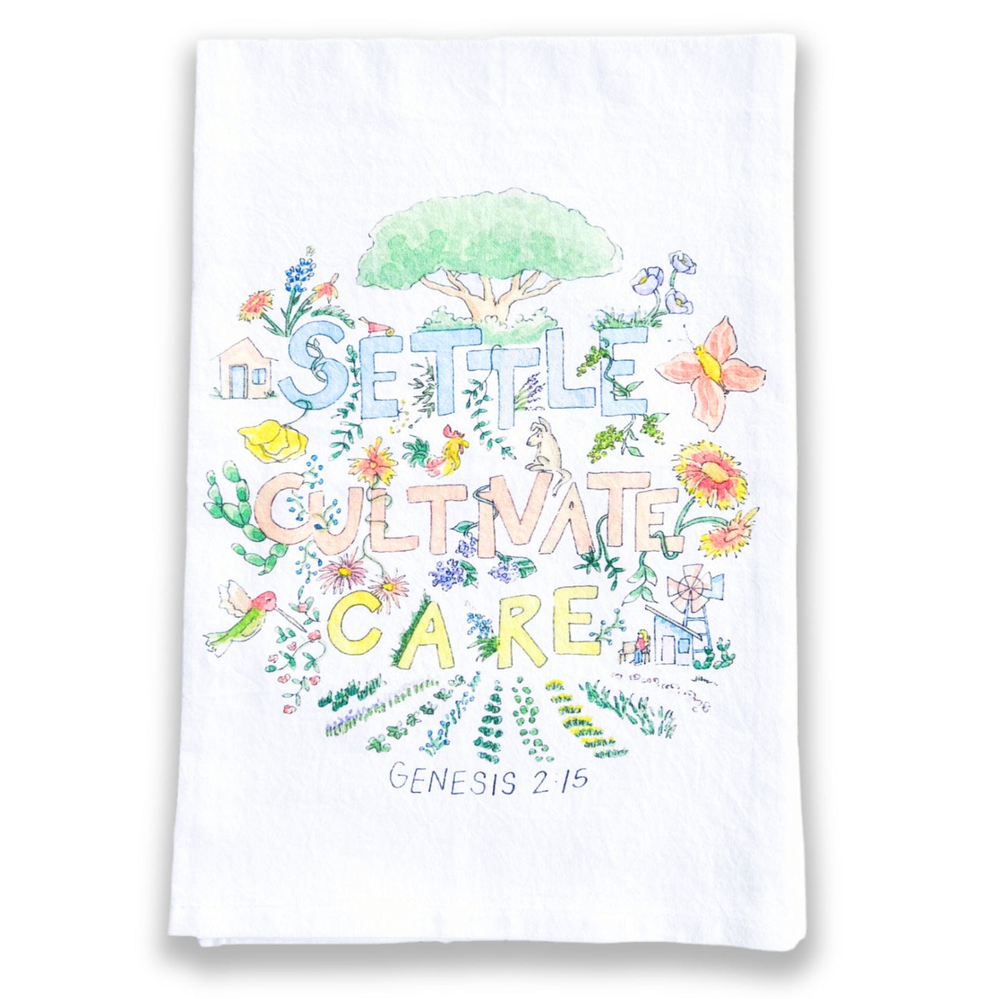 Genesis 2:15 Tea Towel