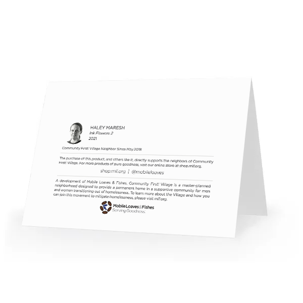 Haley's Ink Flowers Two Notecards