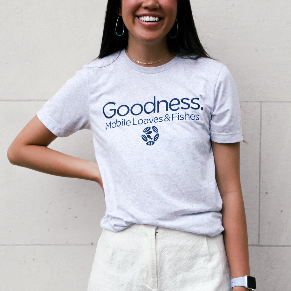 mobile loaves and fishes goodness shirt white