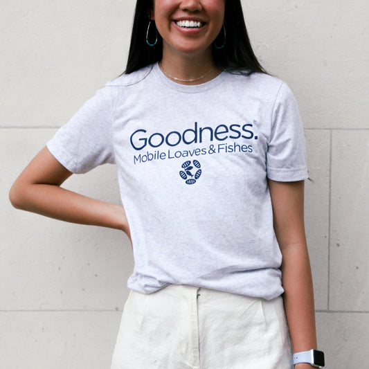 mobile loaves and fishes goodness shirt white
