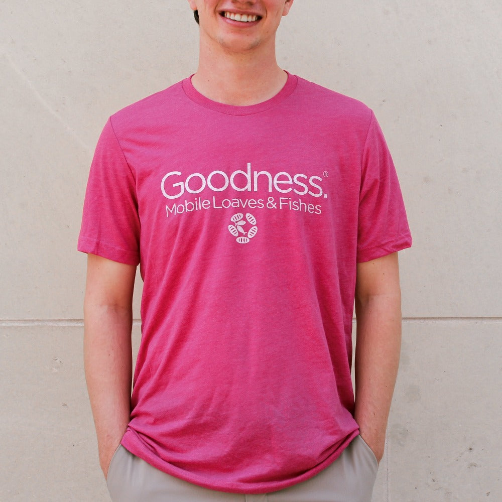 mobile loaves and fishes goodness shirt berry