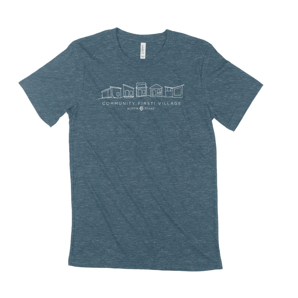 community first village tiny home shirt denim