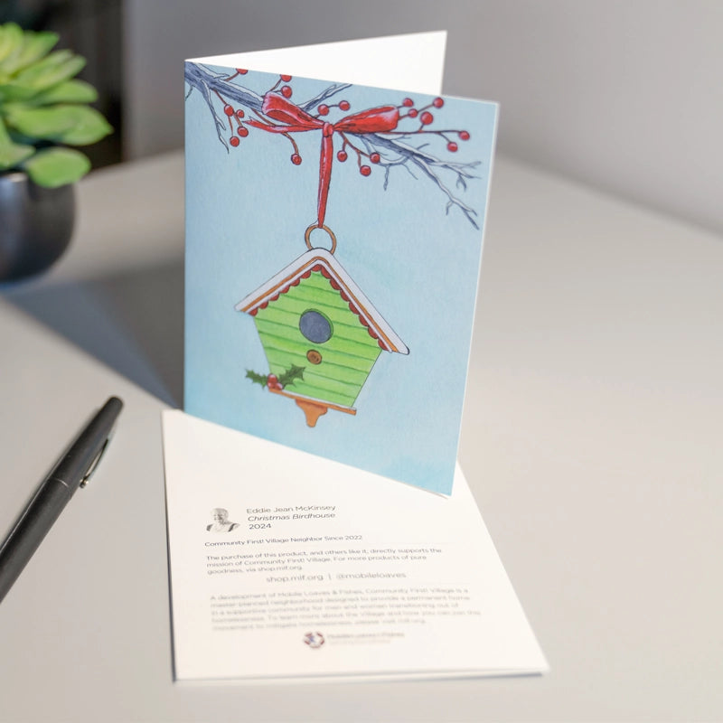 Eddie Jean's Christmas Birdhouse Notecards