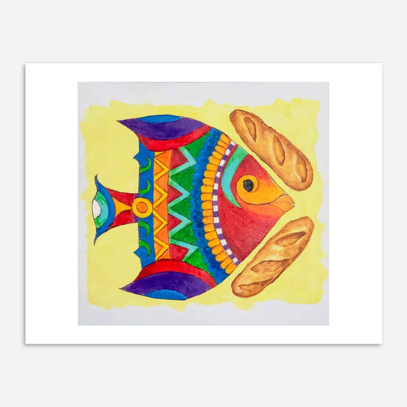 Eddie Jean's First Fish of God Print