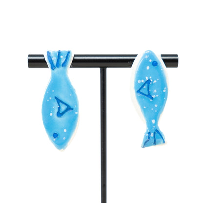 Asymmetrical Fish Earrings