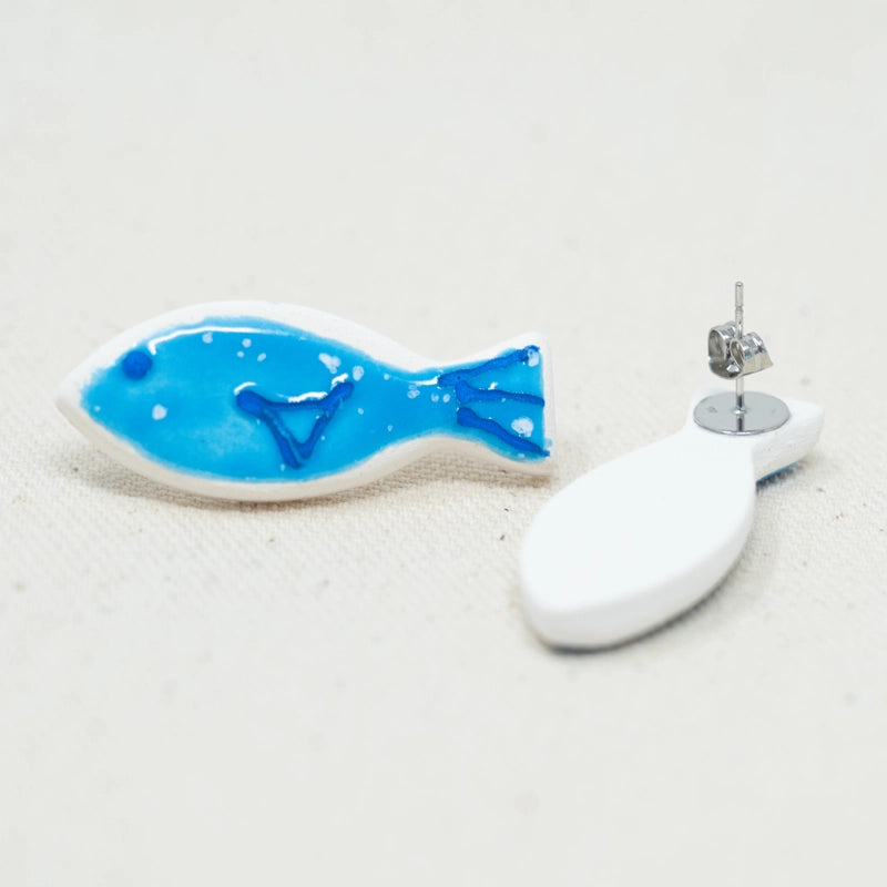 Asymmetrical Fish Earrings