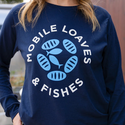 Navy MLF Logo Long Sleeve Tee