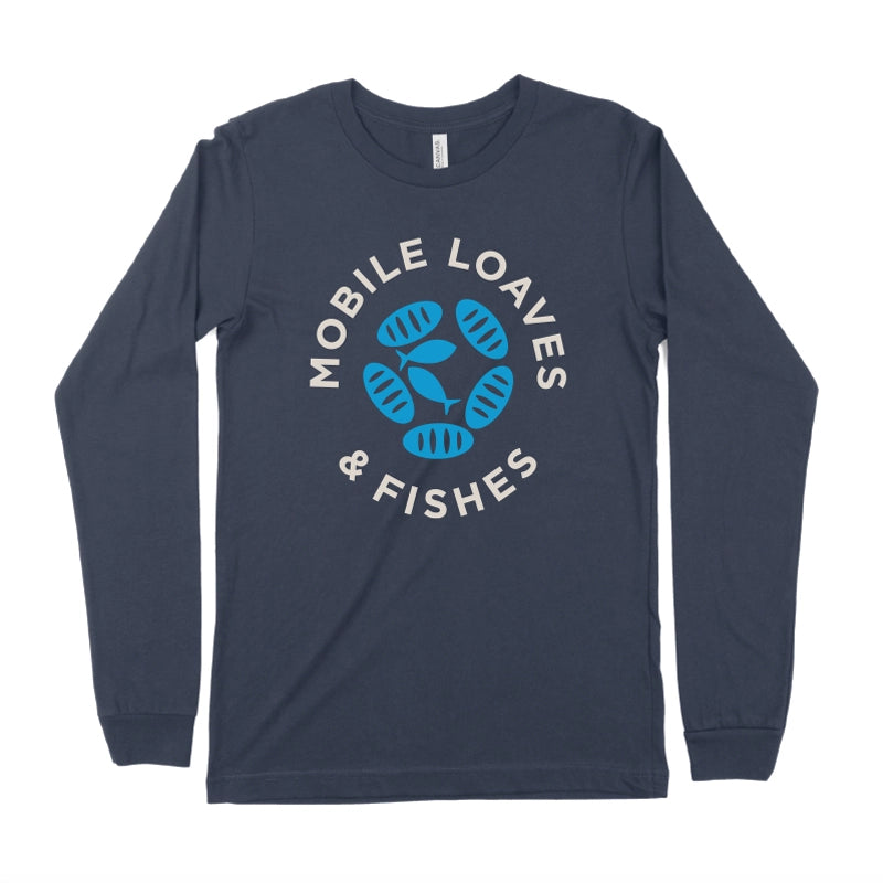 Navy MLF Logo Long Sleeve Tee