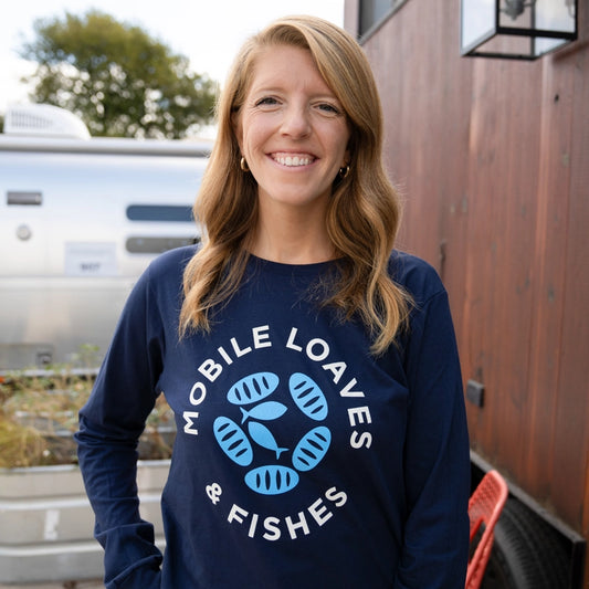 Navy MLF Logo Long Sleeve Tee