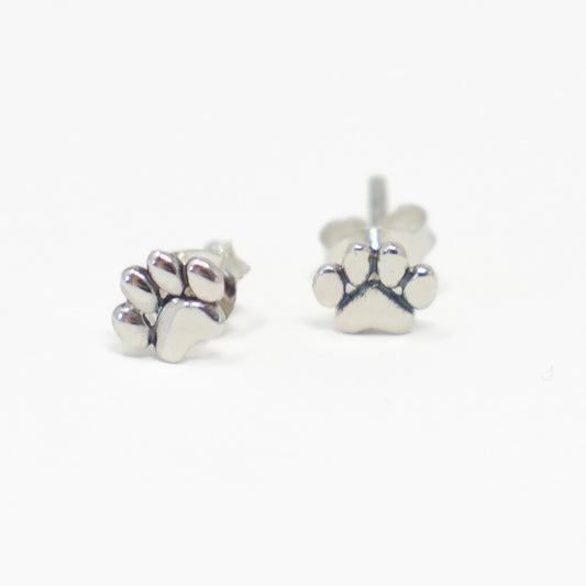 Sterling Silver Paw Stud Earrings