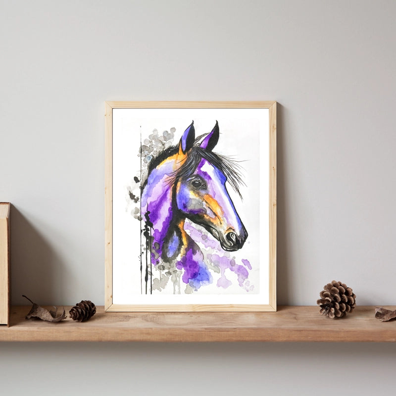 Eddie Jean's Abstract Purple Horse Print