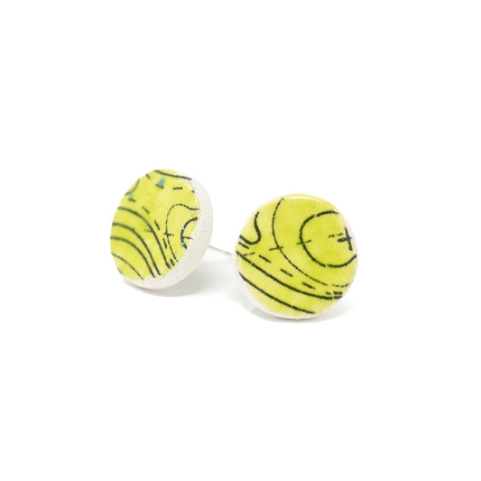 Topographic Ceramic Earrings