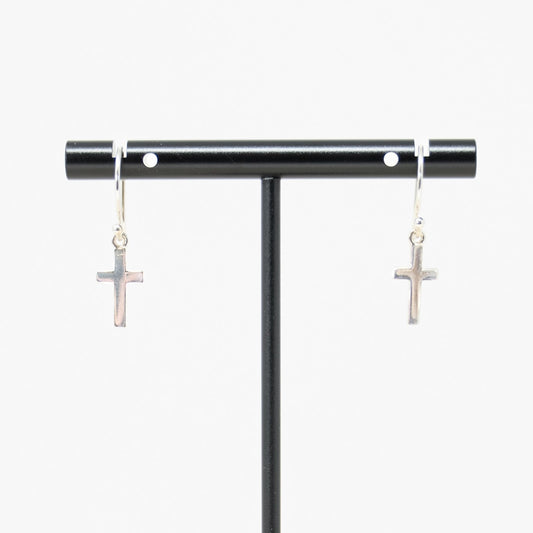 Sterling Silver Dangle Cross Earrings