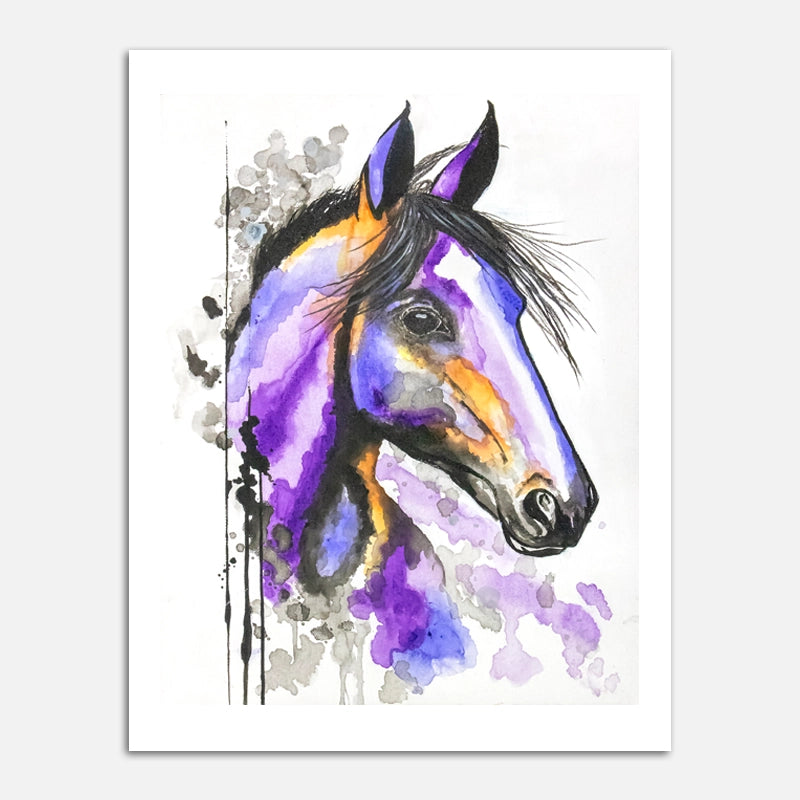 Eddie Jean's Abstract Purple Horse Print