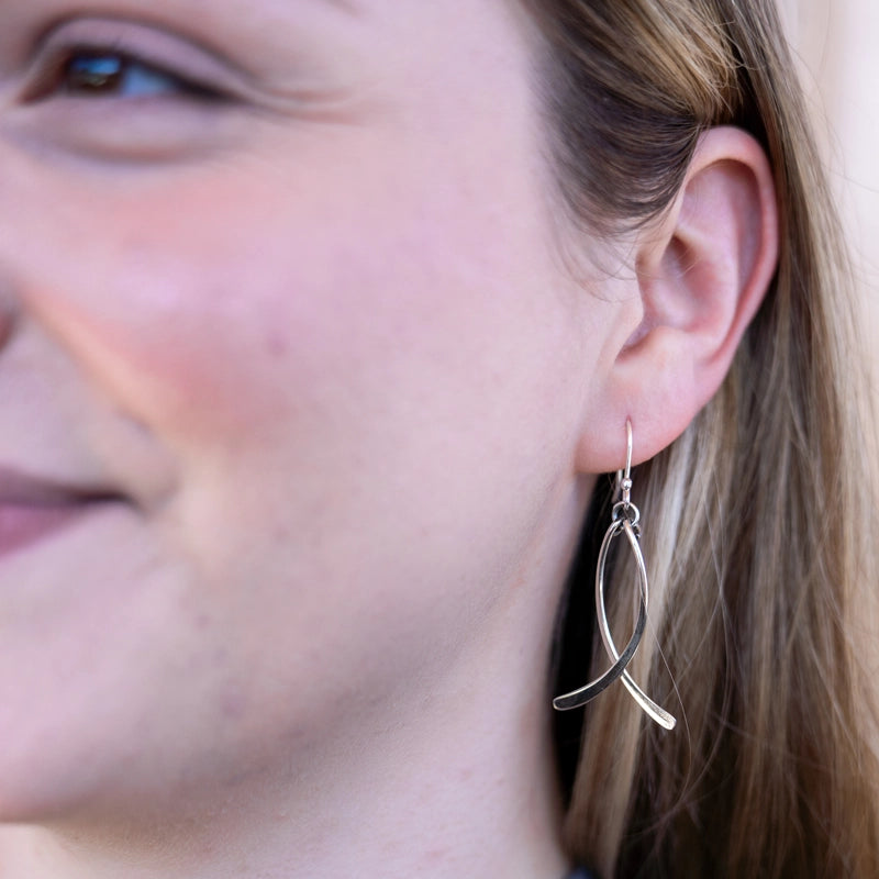 Sterling Silver Fish Earrings