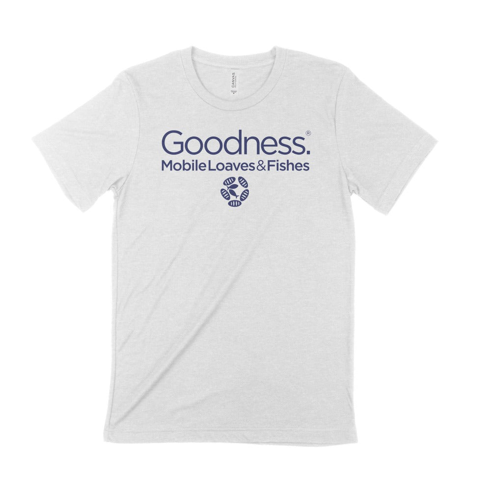 mobile loaves and fishes goodness shirt white