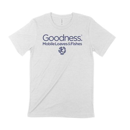 mobile loaves and fishes goodness shirt white