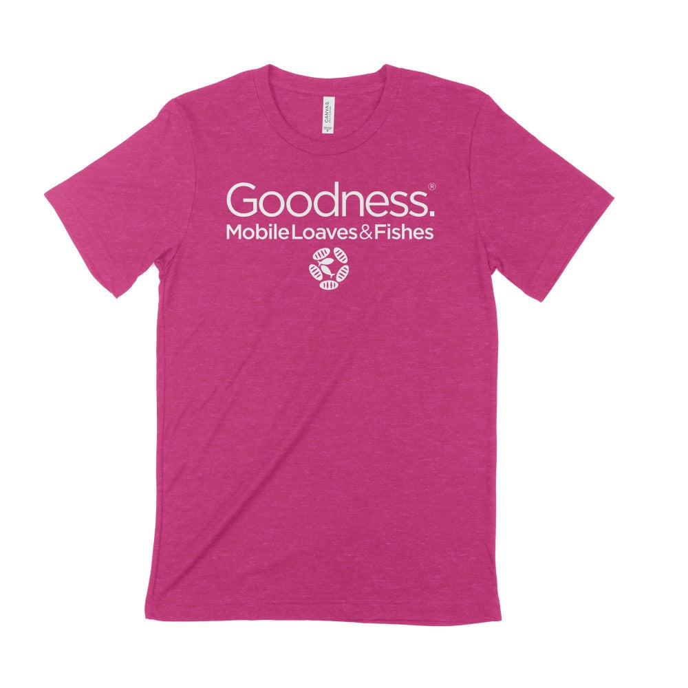mobile loaves and fishes goodness shirt berry