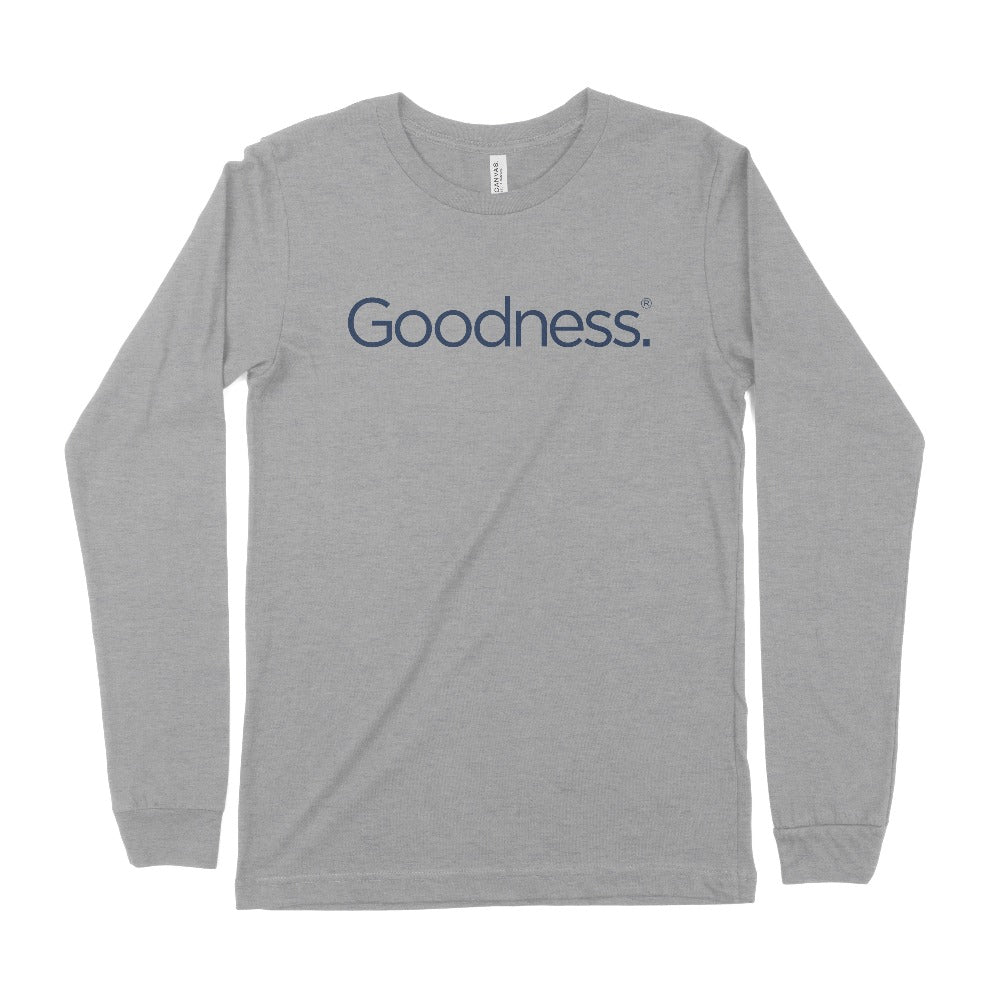 mobile loaves and fishes goodness long sleeve shirt gray