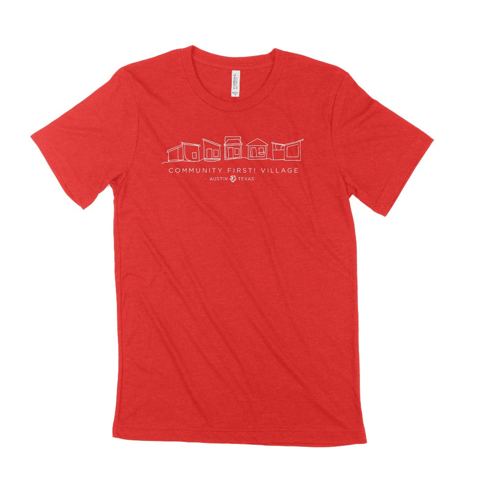 community first village tiny home shirt red